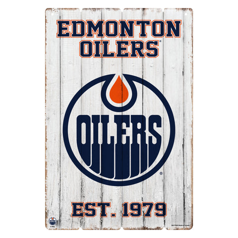 Edmonton Oilers 24x16 Established Faux  Wood Sign