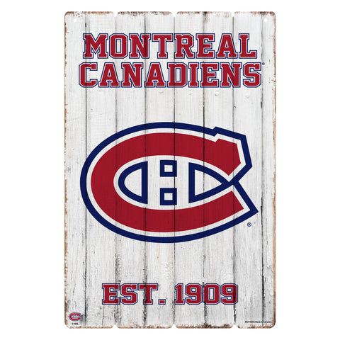 Montreal Canadiens 24x16 Established Faux  Wood Sign