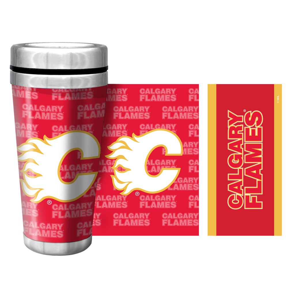 Calgary Flames 16oz Full Wrap Wallpaper Travel Mug