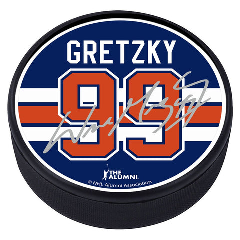 Edmonton Oilers Wayne Gretzky Souvenir Player Puck with Replica Signature