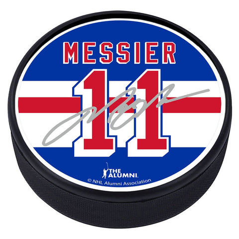 New York Rangers Mark Messier Souvenir Player Puck with Replica Signature