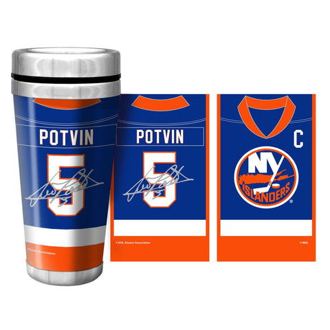 New York Islanders Alumni Full Wrap Travel Mug - Potvin