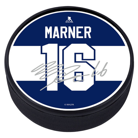 Toronto Maple Leafs Player Textured Puck with Replica Signature - Mitch Marner