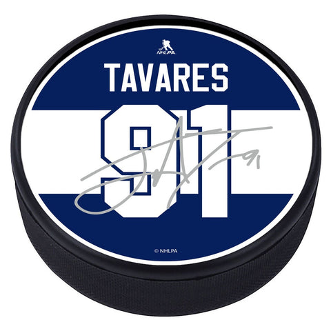 Toronto Maple Leafs Player Textured Puck with Replica Signature - John Tavares