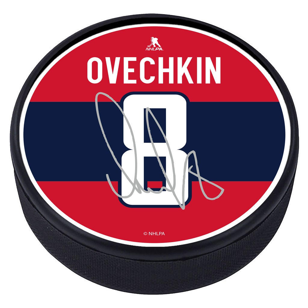 Washington Capitals Alex Ovechkin Souvenir Player Puck with Replica Signature
